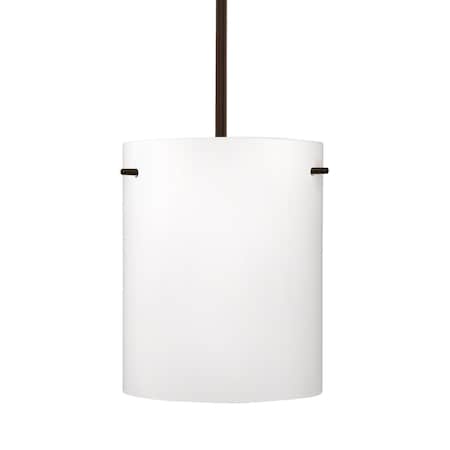 Besa Lighting Tamburo 8 Stem Pendant, Opal Matte, Bronze Finish, 1x11W LED 1TT-400607-LED-BR